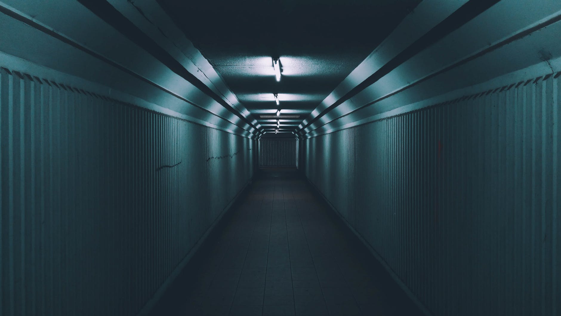 empty hallway with lights turned on